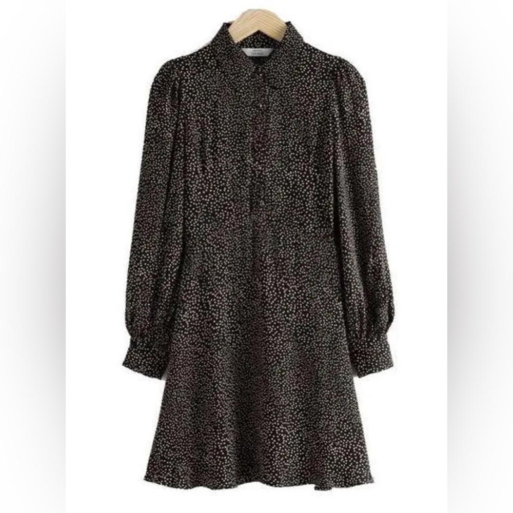 & OTHER STORIES Polka Dot Mini Shirt Dress US 8